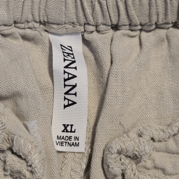 ZENANA Women's 5" Linen Khaki Summer Shorts Size Extra Large - Picture 6 of 8